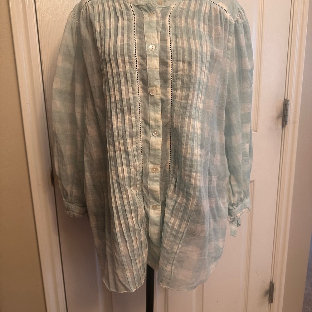 Sundance Blue and White Checkered Shirt